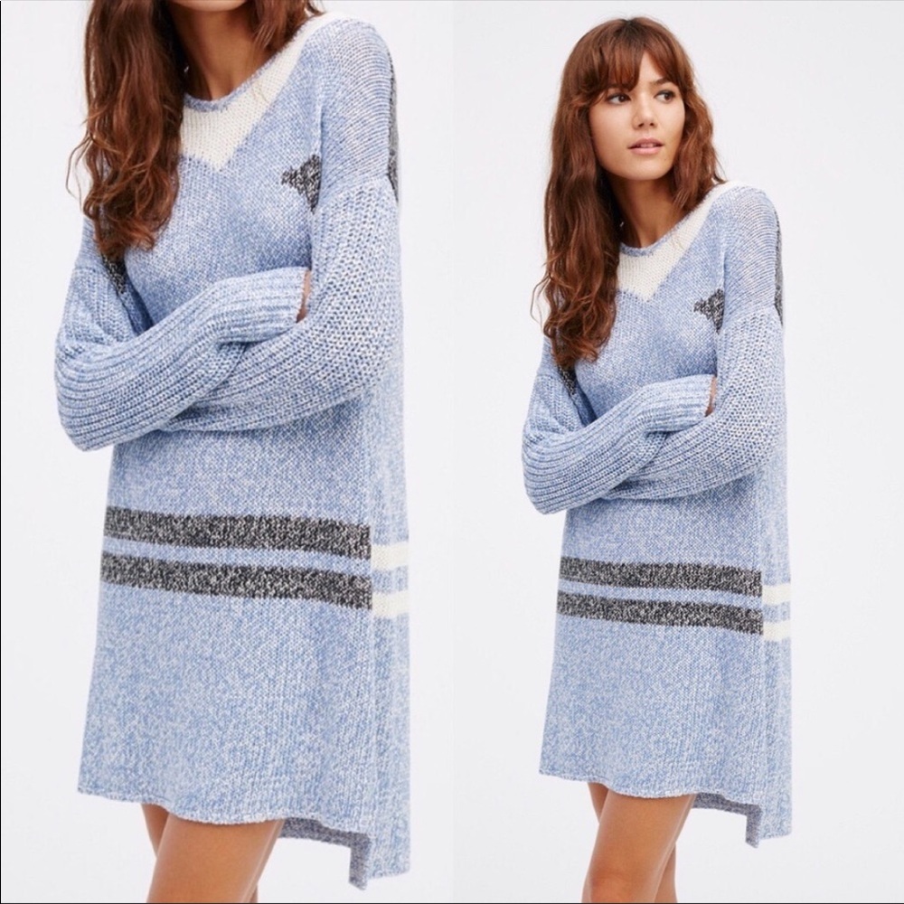 One x One Teaspoon small Snow Drift sweater dress blue